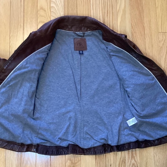 Banana Republic Genuine Leather Brown Jacket size medium - Picture 9 of 14